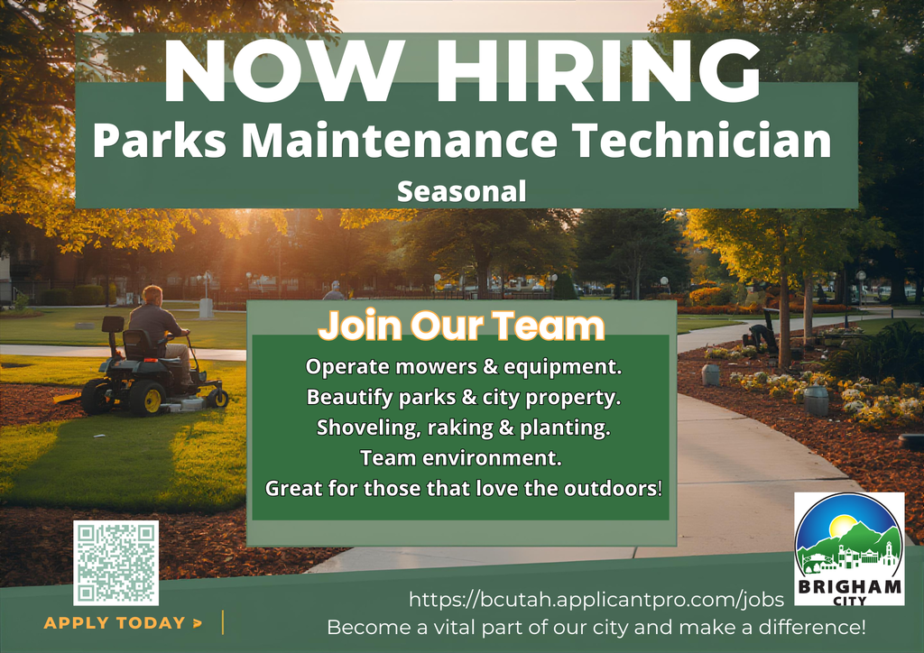 Parks Maintenance Technician hiring flyer