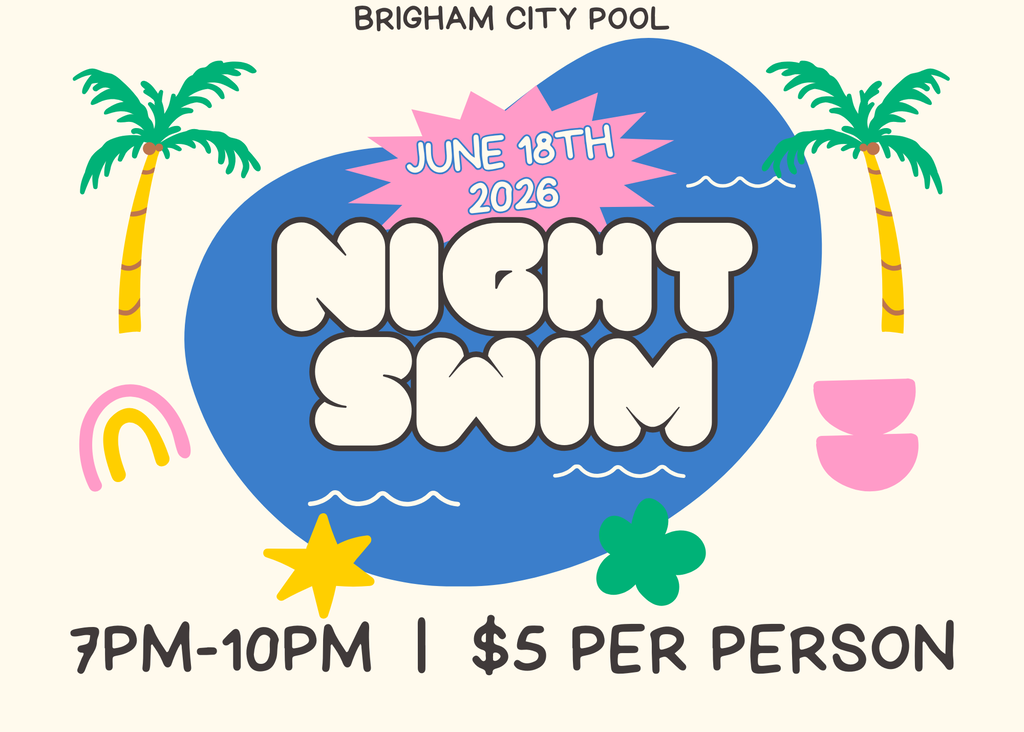 colorful graphic for bc pool night swim