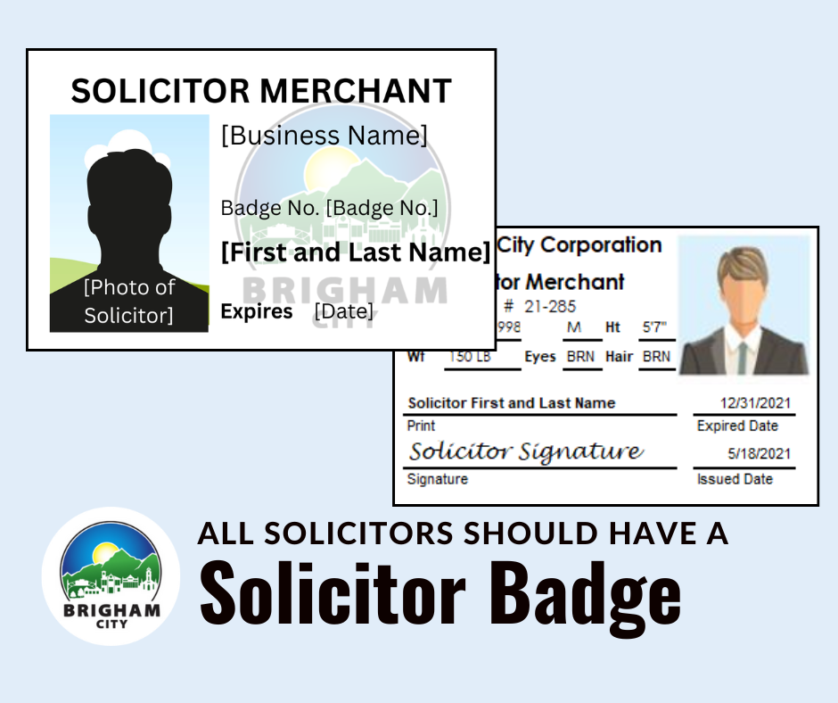 two different Brigham City solicitor badge designs