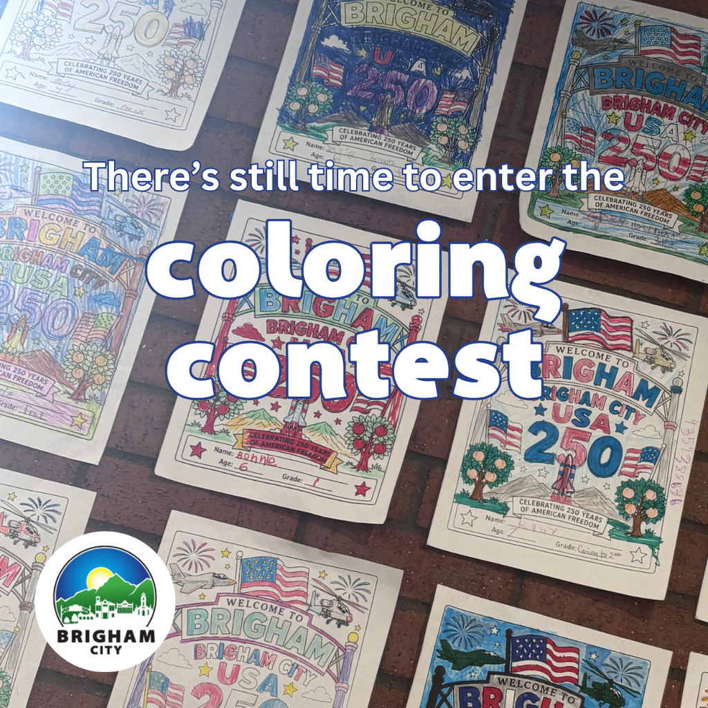 completed coloring contest entries hanging on the wall
