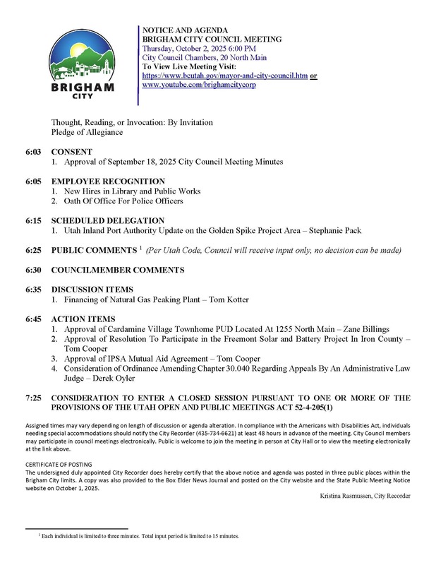 amended agenda