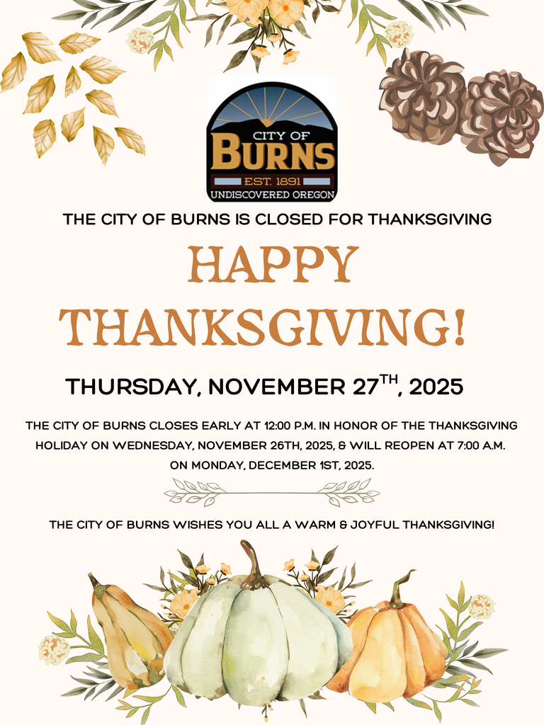 The City of Burns Thanksgiving  2025