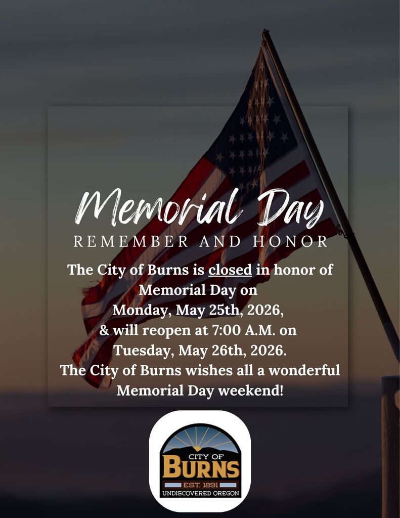 Memorial Day Closure Notice