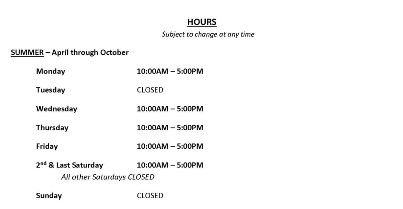 Summer Rubble Site Hours 