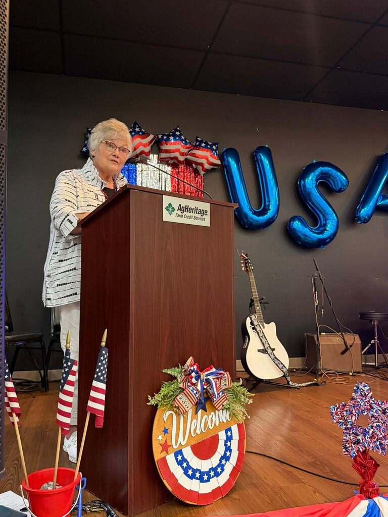 Speaker at podium