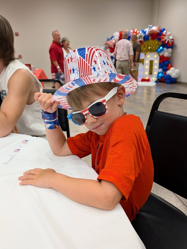 child dressed in patriotic party attire