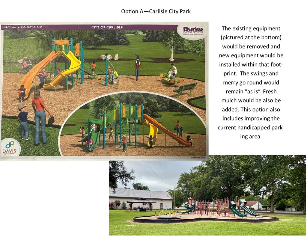 rendering of city park with new equipment