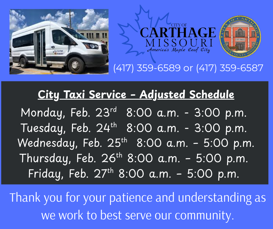 Taxi schedule
