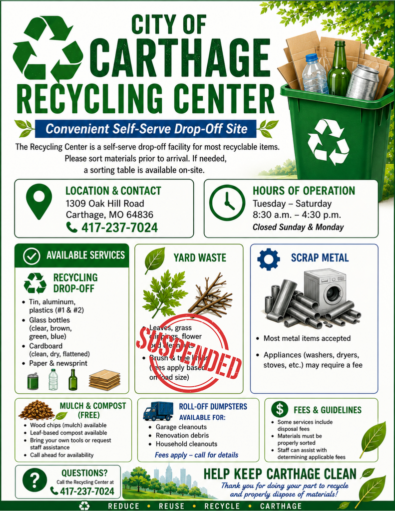 Recyclig Center-Yard Waste Suspended