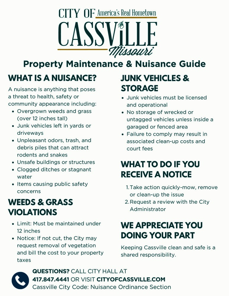 flyer listing nuisances