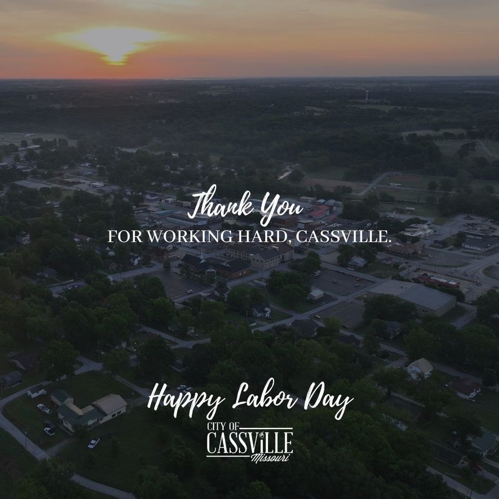 Aerial view of the city of Cassville