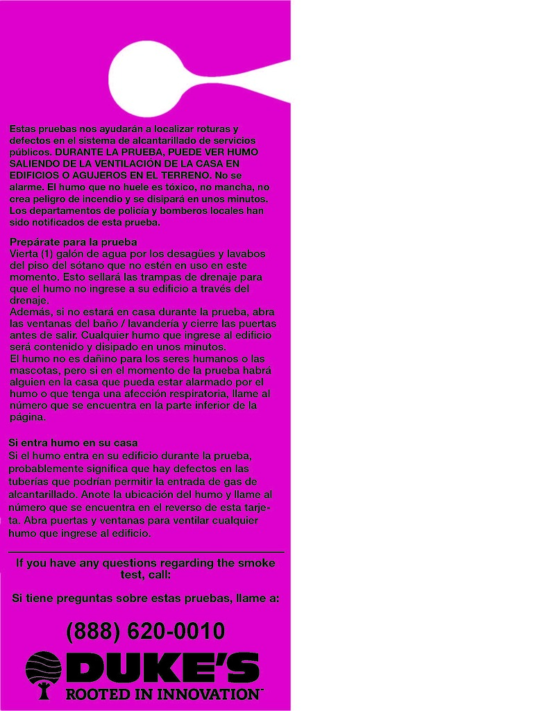 Door hanger spanish