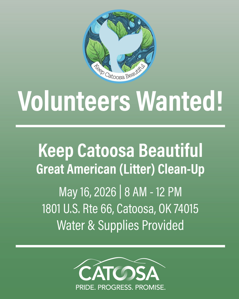 volunteers want for keep catoosa beautiful green poster with logo
