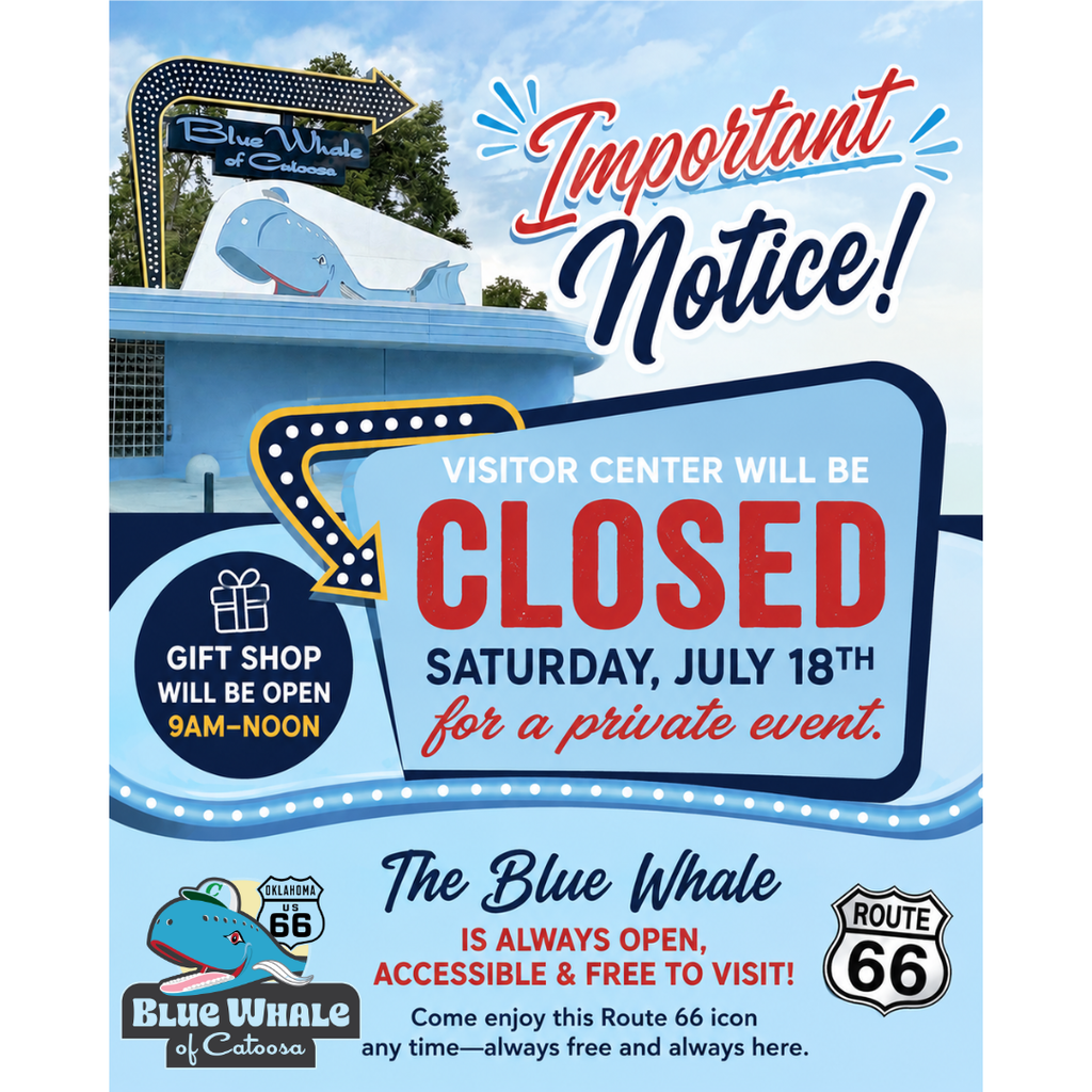 blue whale closed 7-18-26 for private event