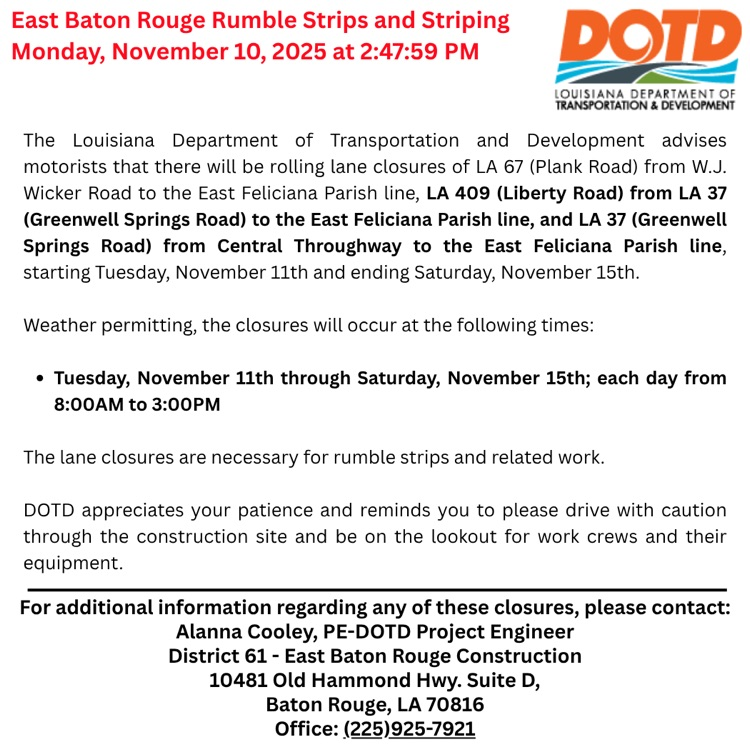 rolling lane closures 