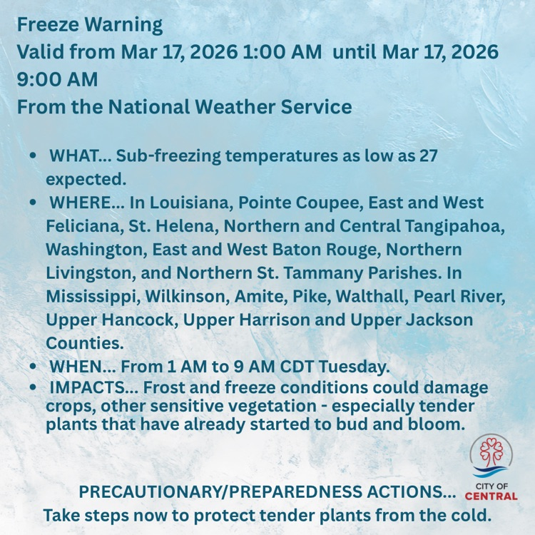 freeze warning