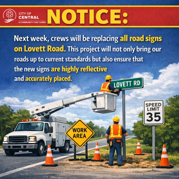 Lovett road new signage