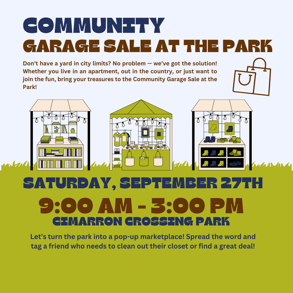 Green and Blue Illustrative Garage Sale Instagram Post