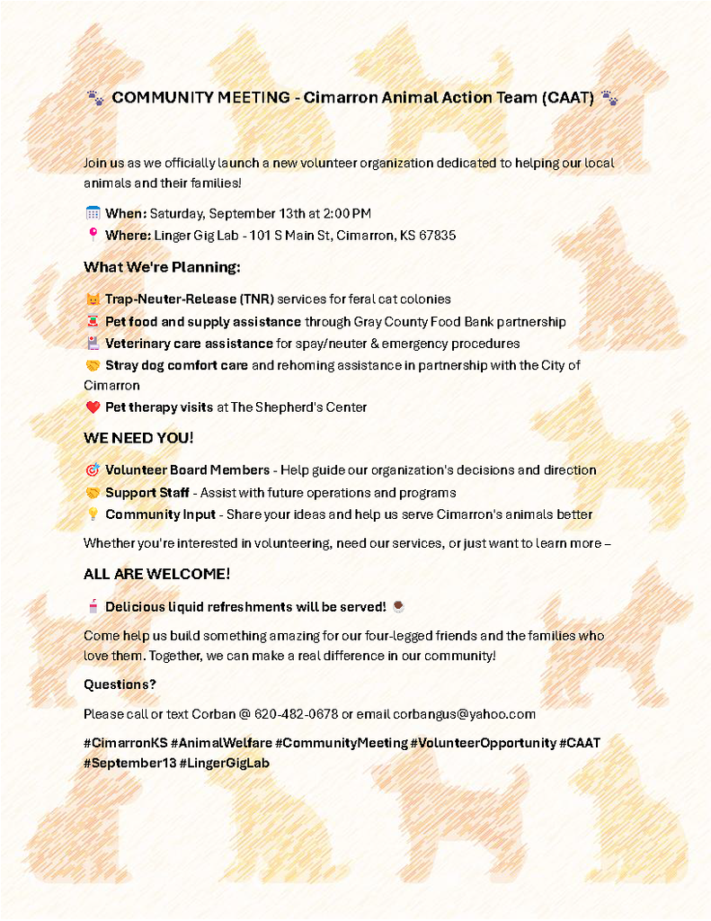 CAAT COMMUNITY MEETING