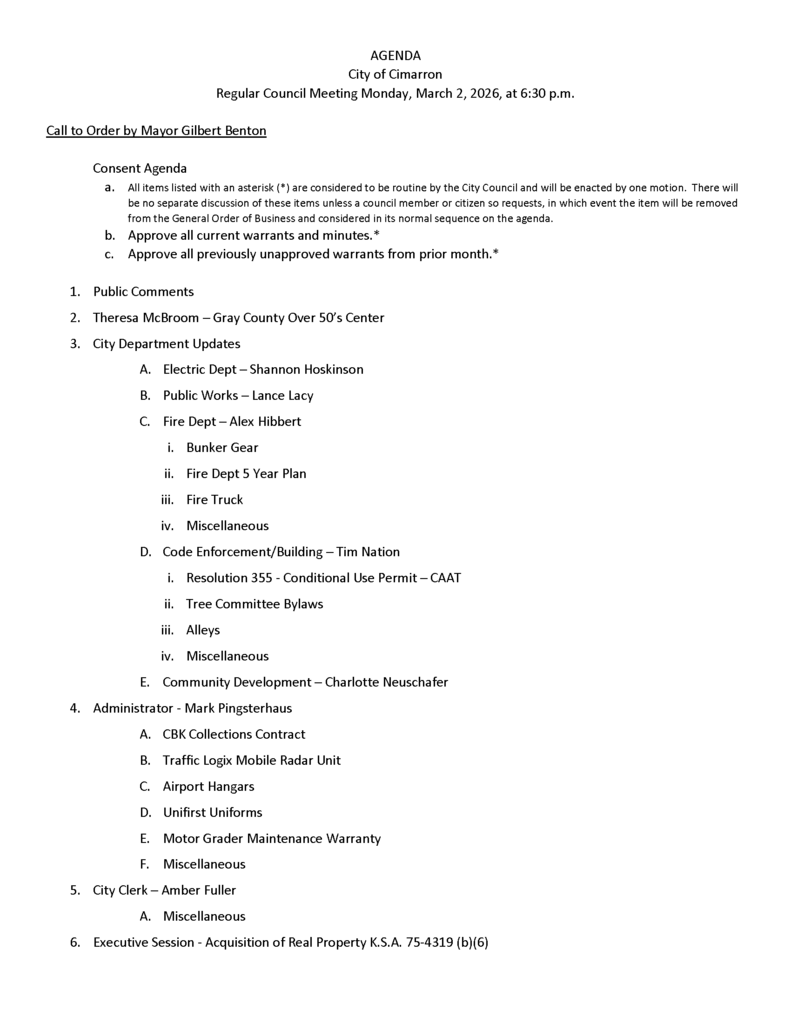 03-02-26 Council Meeting Agenda