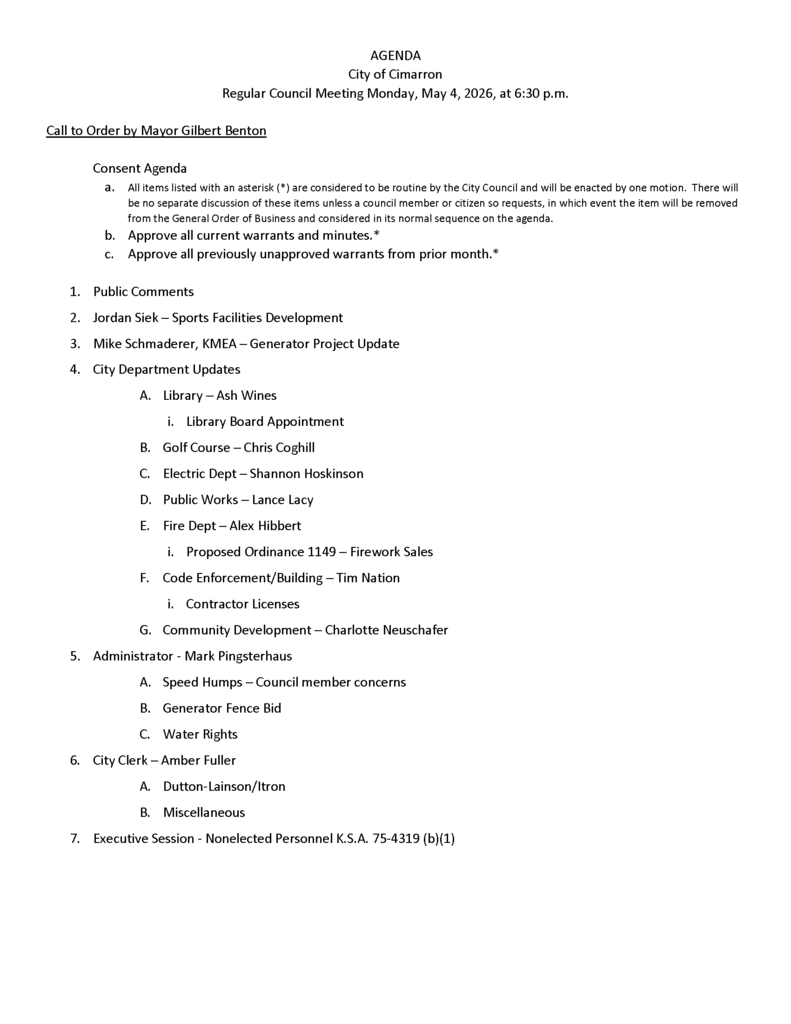 05-04-26 Council Meeting Agenda