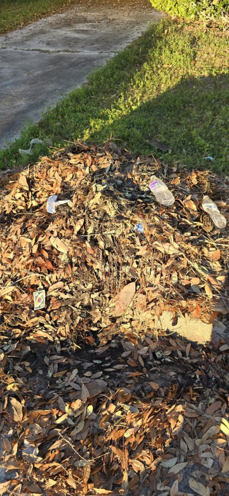 Lead pile with trash in it 