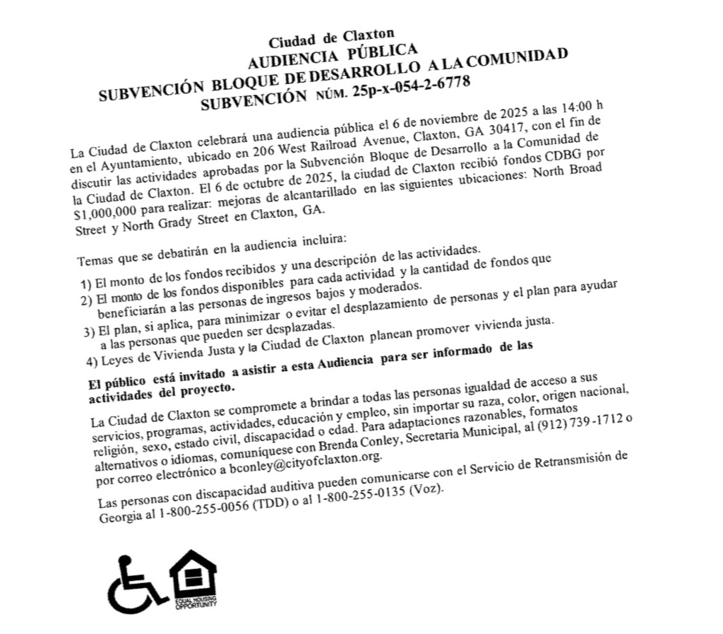 Public Hearing Notice(spanish)
