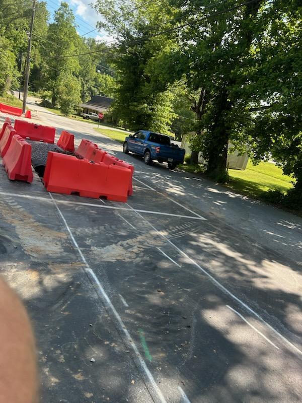 Barricaded work zone