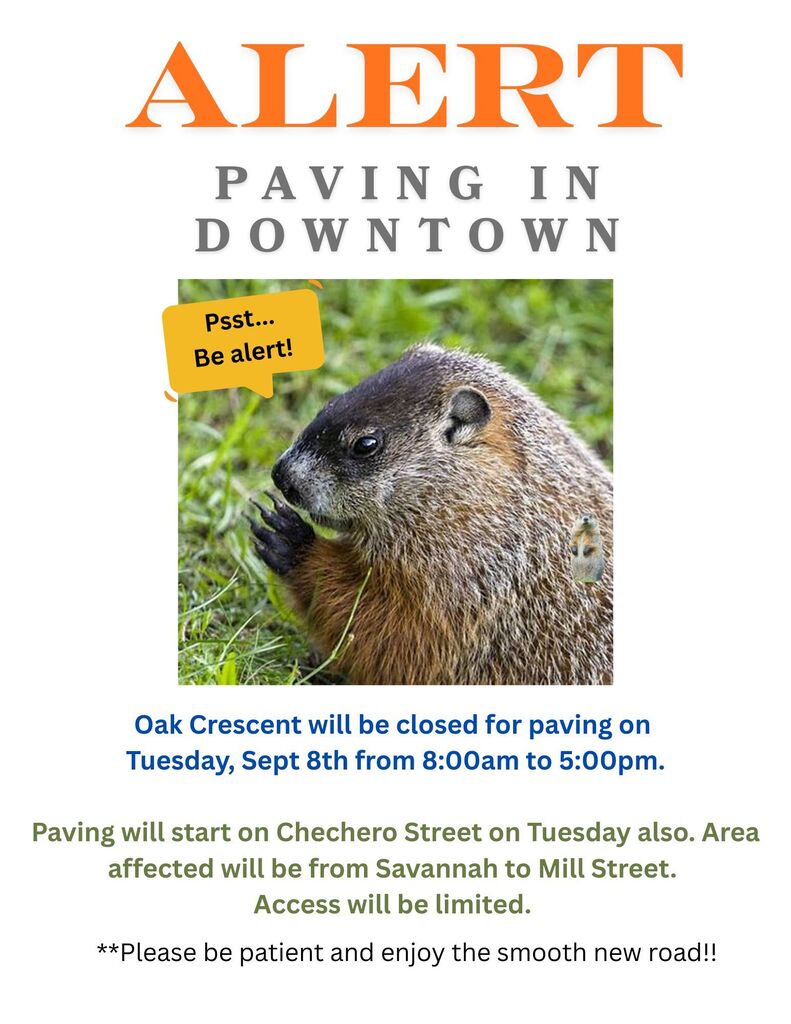 Paving alert notice