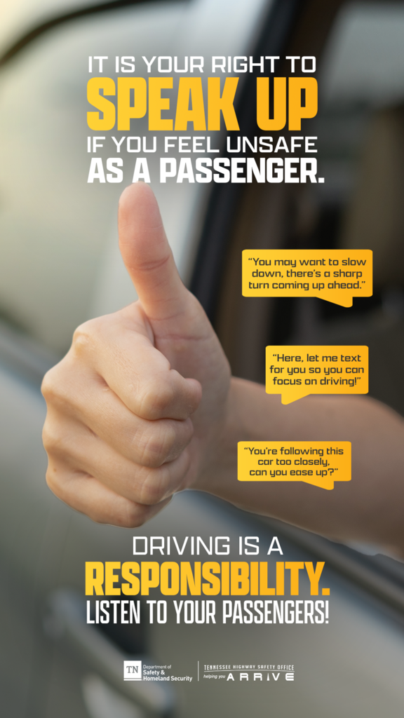 Everyone has the right to speak up if they feel unsafe, and that includes on the road.