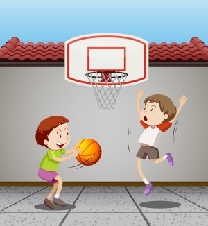kids playing basketball
