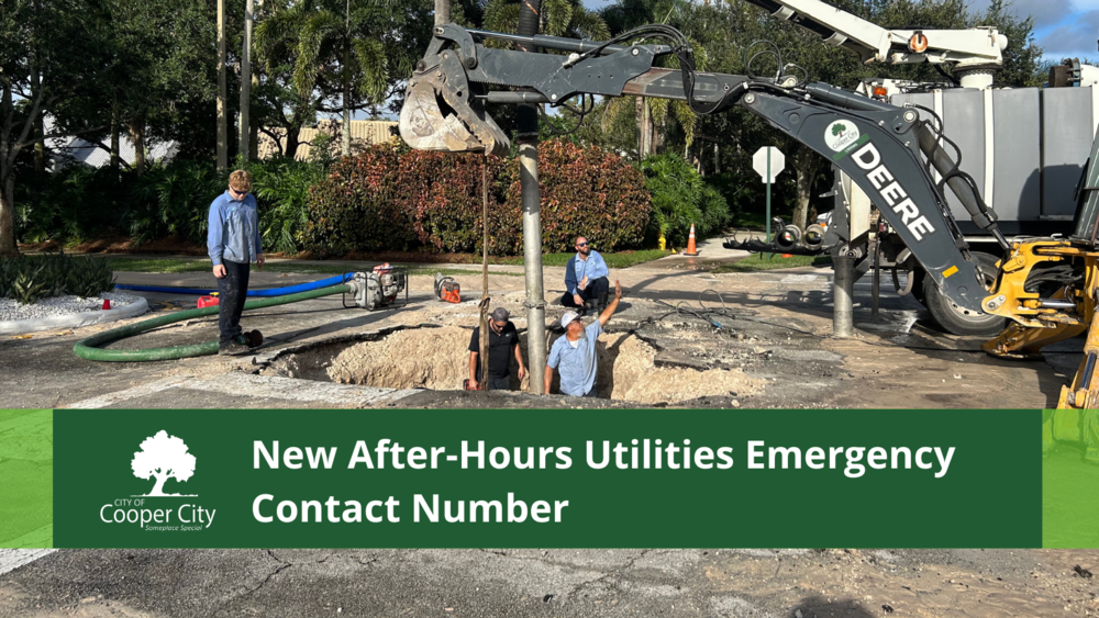 Utilities Department crew repairing a water main break