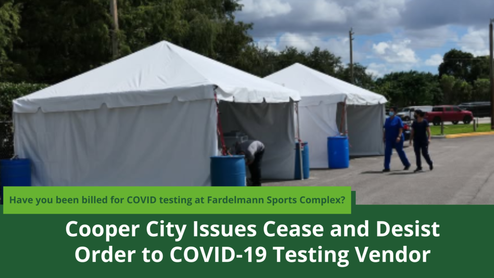 Image of two tents where COVID-19 testing was conducted at Suellen H. Fardelmann Sports Complex