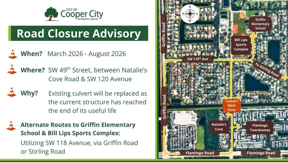 map showing closures