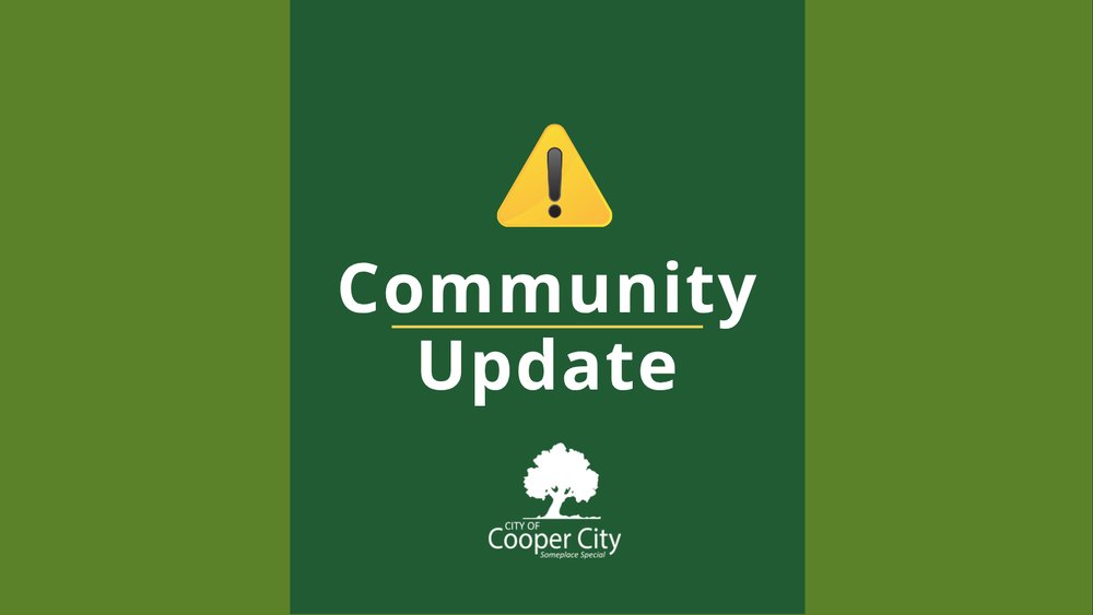 Attention icon with text "Community Update"