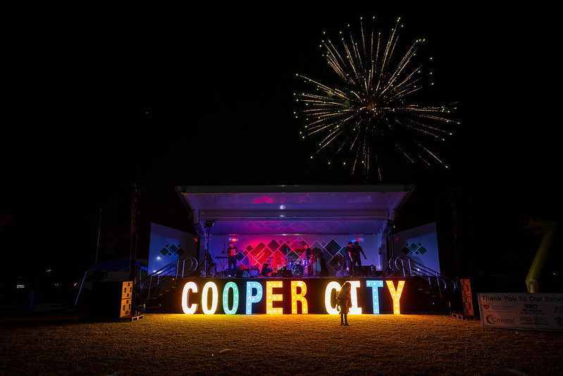fireworks as Cooper City sign appears