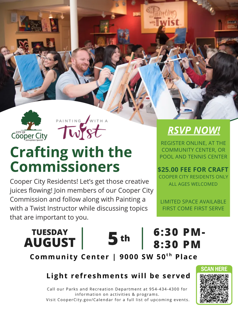Flyer for Crafting with the Commissioners