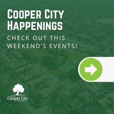 Image depicting an aerial view of Cooper City with the headline "Cooper City Happenings"