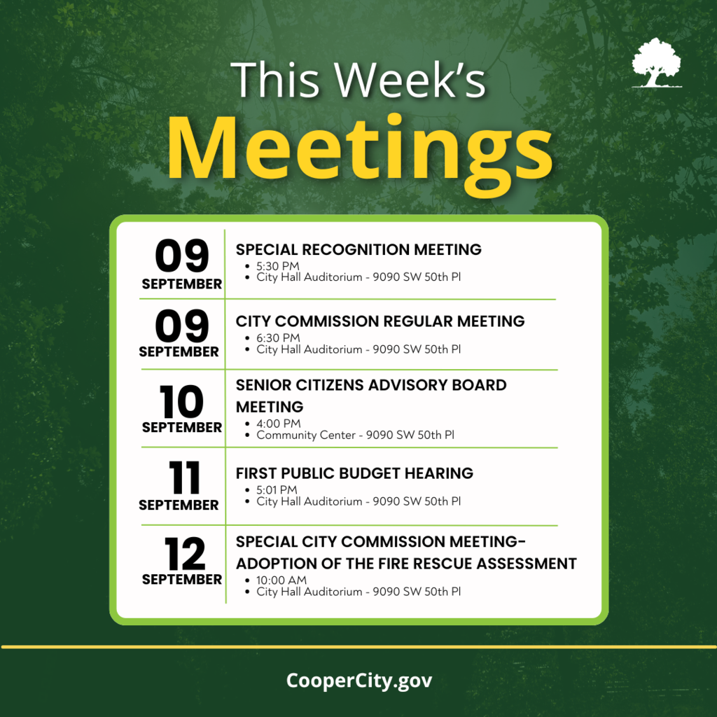 Image depicting information with This Week's Meetings