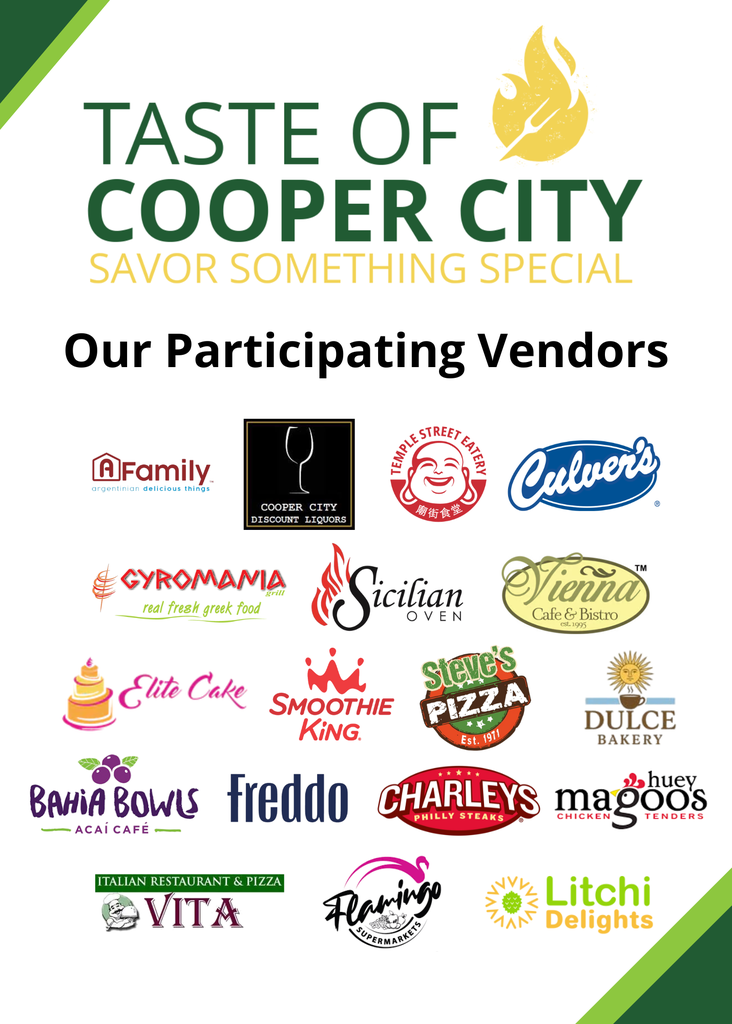 Logos of all participating vendors at Taste of Cooper City