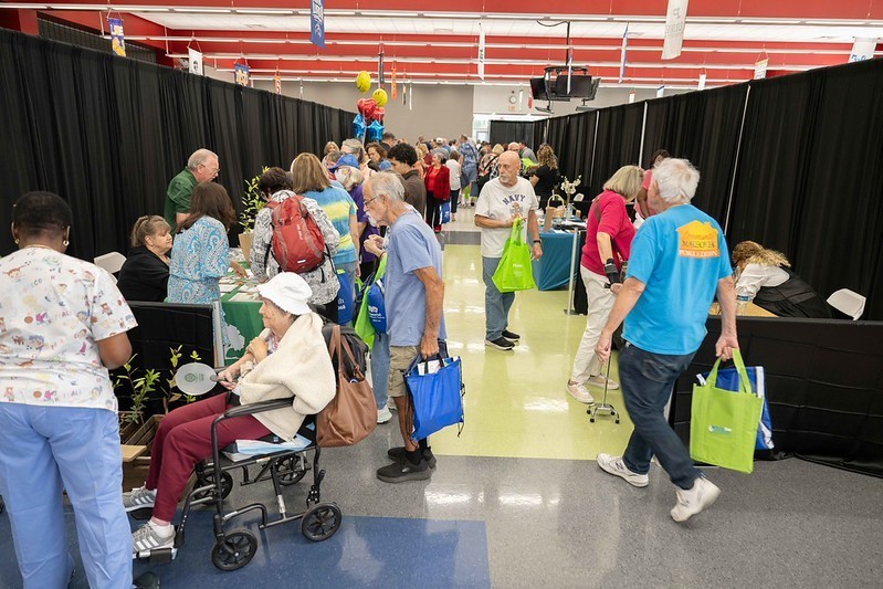 seniors walking around event