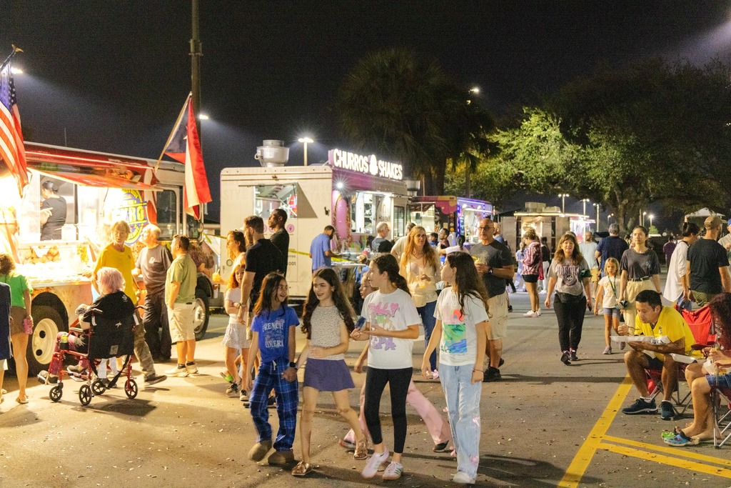 attendees walking around event