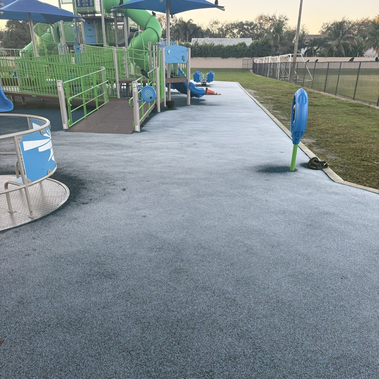 playground with icy surface