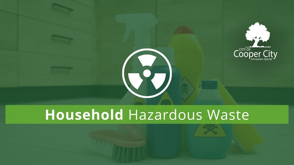 Hazard symbol with spray bottles in the background.