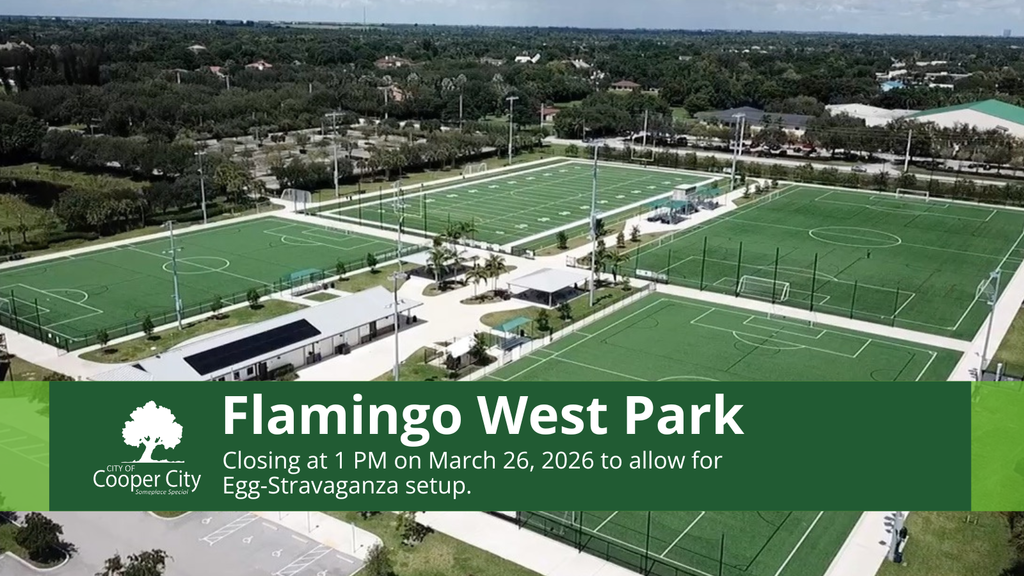 Aerial view of a park showing 4 multipurpose fields