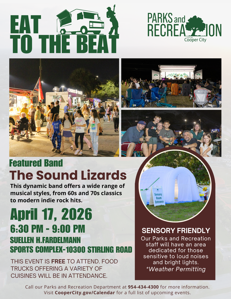 Eat to the Beat flyer featuring the Sound Lizards
