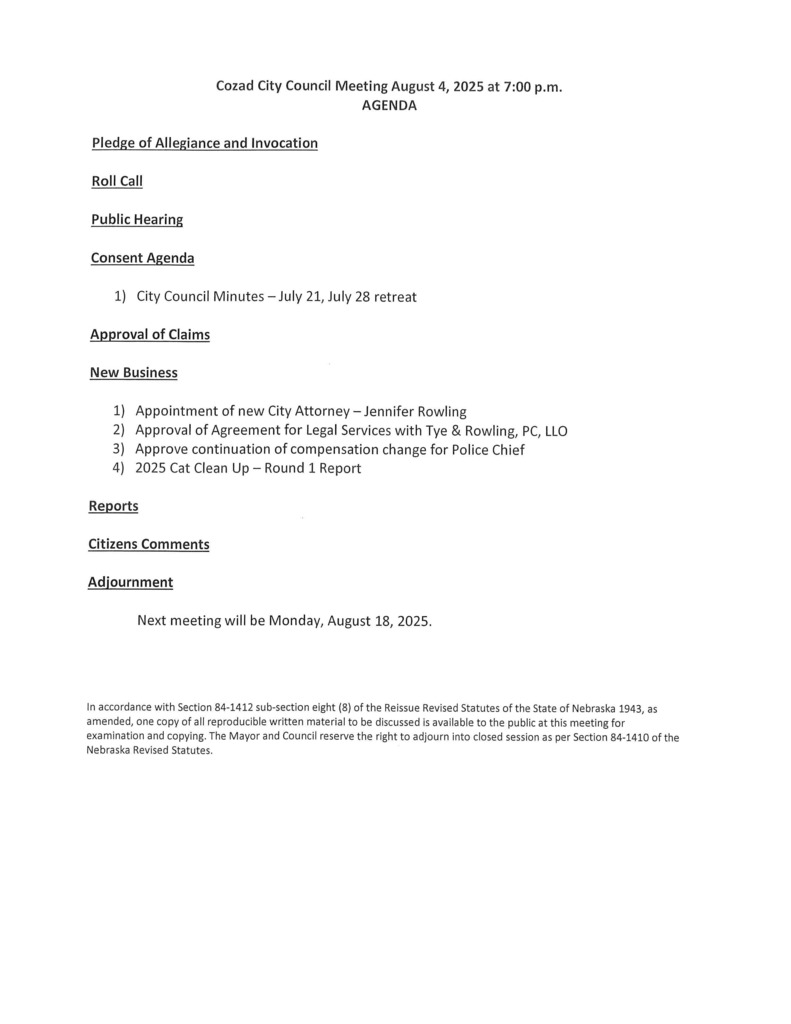 8/4/2025 Council Agenda
