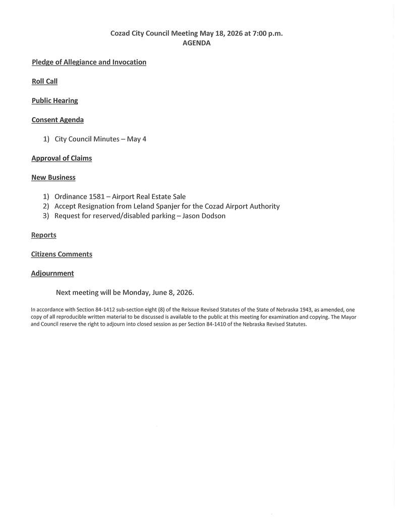 5/18/26 City Council Agenda