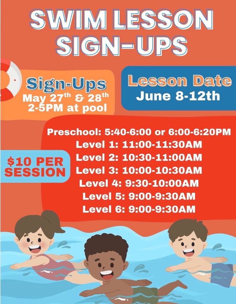 POOL LESSON SIGN UP