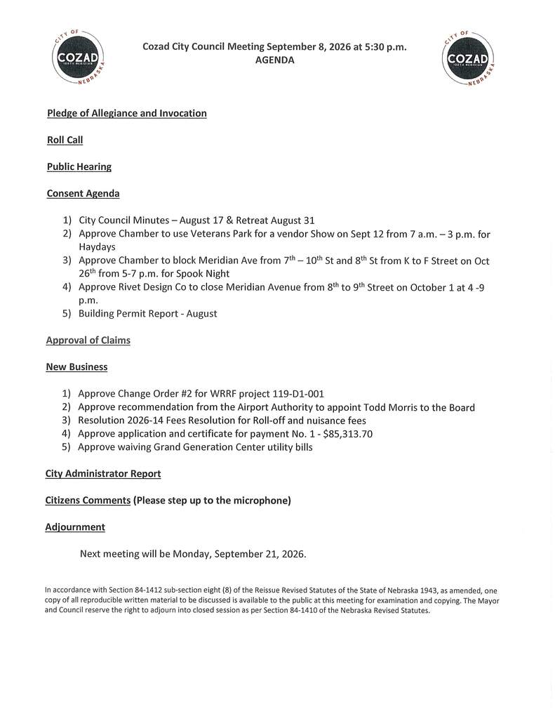 agenda 9-8-26